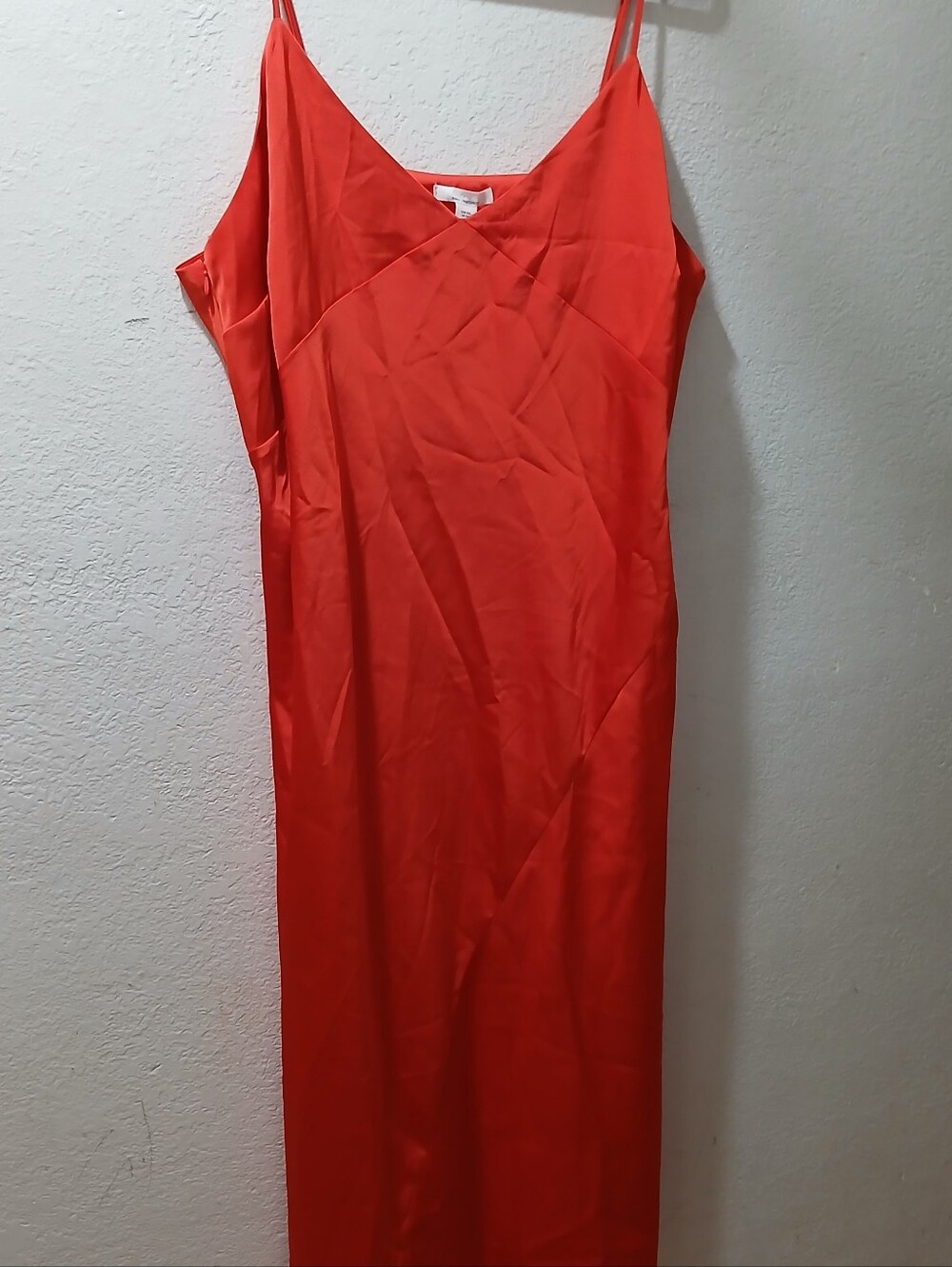 Classic Red Slip Dress with Spaghetti Straps